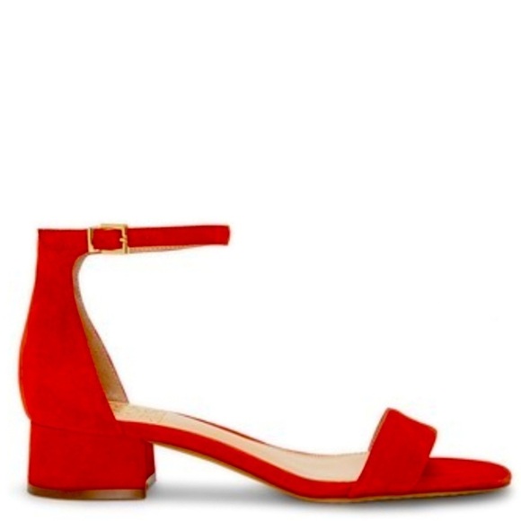 NWT Vince Camuto Sasseta Red Suede Sandals 6.5 - Picture 2 of 5